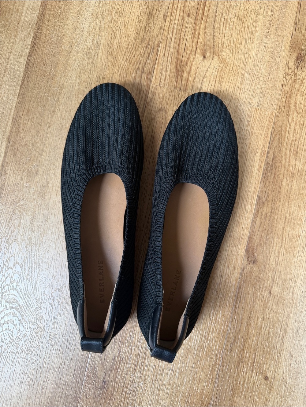 Everlane Black Knit Slip-On Ballet Flats